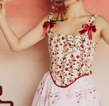Load image into Gallery viewer, Handmade Retro Floral Bow Tie Corset [Annie]
