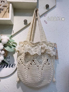 cottagecore bag straw bag vintage hand bag