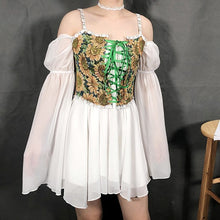 Load image into Gallery viewer, Cottagecore Vintage corset waistcoat vest handmade corset
