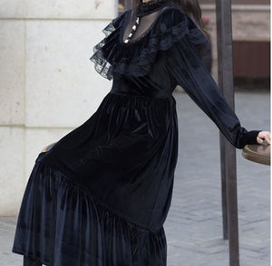 Vintage Dark Academia Gothic Style Dress