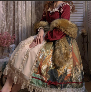 Vintage Oil Painting Print Lolita Dress （Last Chance）