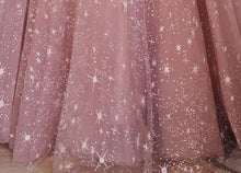Load image into Gallery viewer, Retro Princess Puff Sleeves Starry Prom Evening Dress
