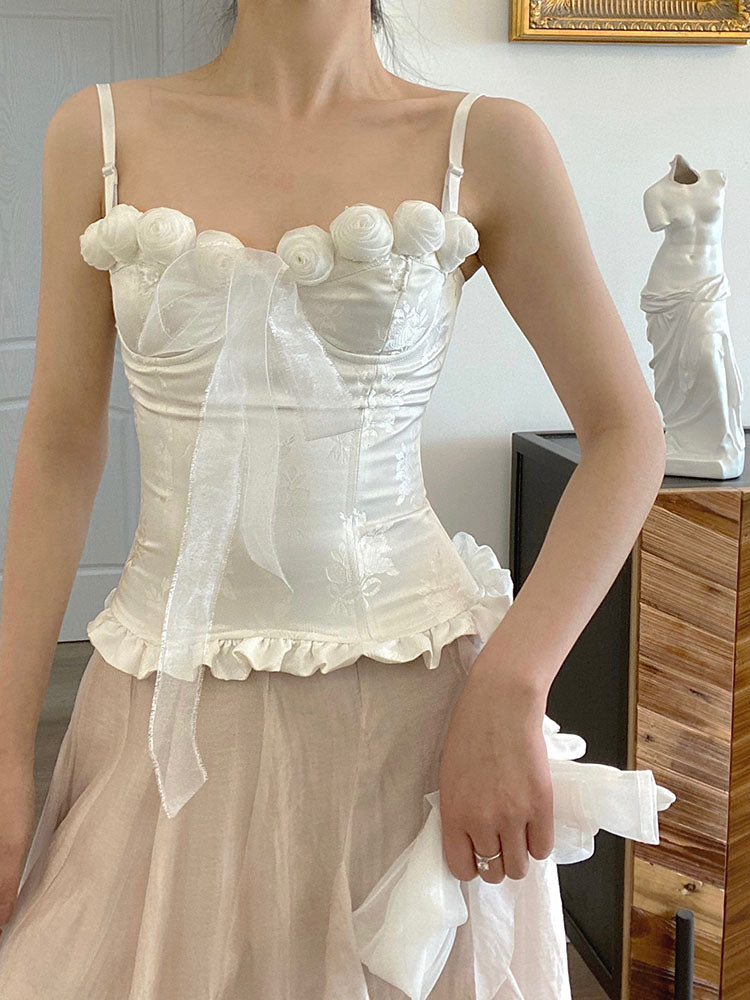 Vintage White Jacquard 30s Corset Bustier Top M I Retro Fairy Vintage White Jacquard 30s Corset Bustier Top M I Retro Fairy