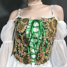 Load image into Gallery viewer, Cottagecore Vintage corset waistcoat vest handmade corset
