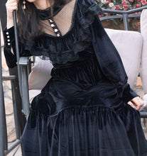 Load image into Gallery viewer, Vintage Dark Academia Gothic Style Dress
