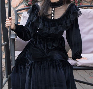 Vintage Dark Academia Gothic Style Dress