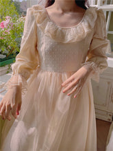 Load image into Gallery viewer, cottagecore dress fairycore dress ethereal dess dreamy dress vintage dress princess dress edwardian dress
