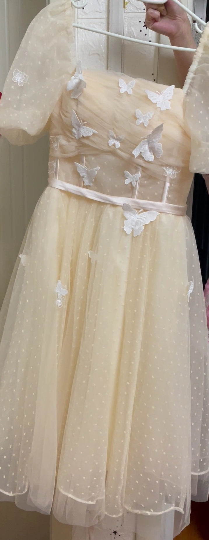 Retro Ethereal Butterfly Decor Prom Dress