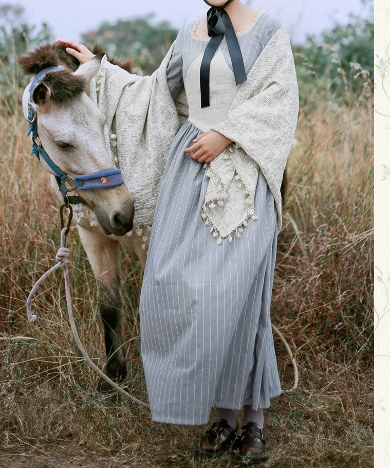 Period Drama Inspired square collar Vintage Dress