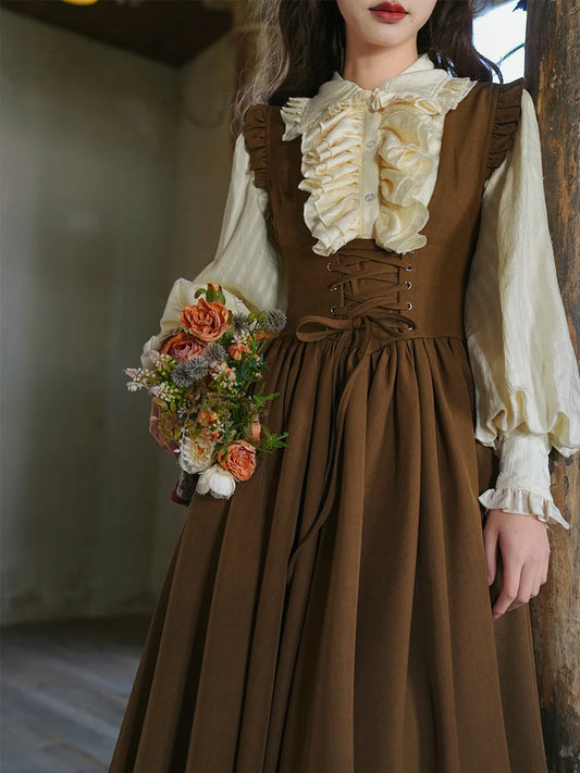 dark academia dress witchcore dress vintage dress victorian style dress edwardian blouse vintage blouse