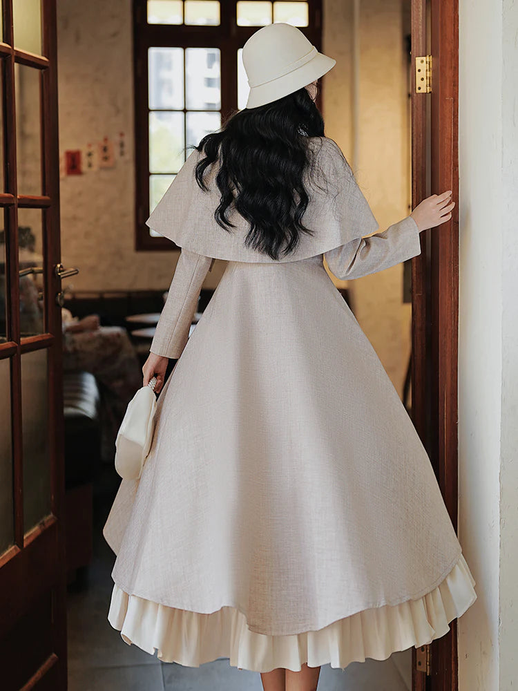 Retro Parisian Cape Jacket Dress