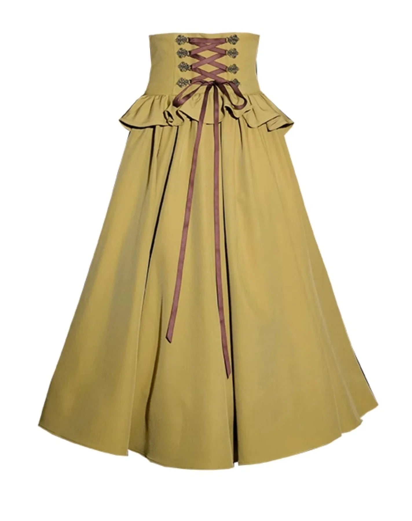 Cottagecore Puff Sleeves Blouse & Lace up Skirt
