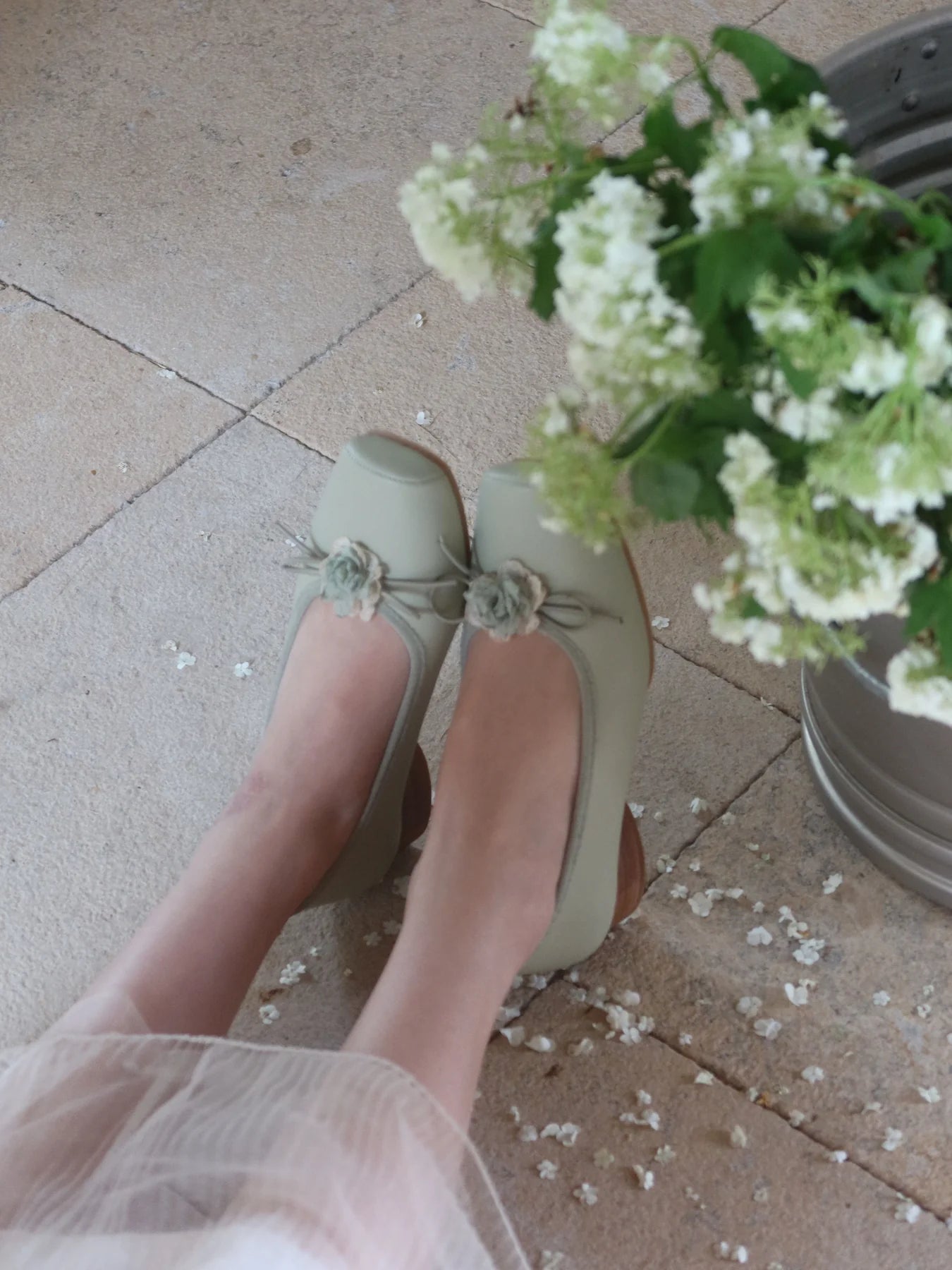 Balletcore Square Toe Floral Shoes