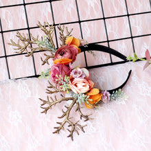 Load image into Gallery viewer, Fairycore Flower Hair Crown Bridal Hair Band
