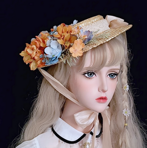 straw hat lolita hat vintage bonnet vintage hat