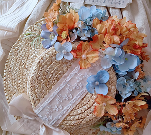 straw hat lolita hat vintage bonnet vintage hat