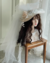 Load image into Gallery viewer, Handmade Vintage Edwardian Style Bridal Bonnet Hat
