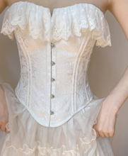 Load image into Gallery viewer, vintage corset victorian corset handmade corset bustier top bodice
