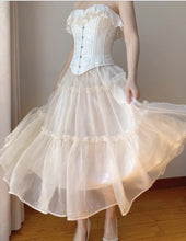 Load image into Gallery viewer, Handmade Vintage remake Jacquard Lace up Corset Top Skirt Set
