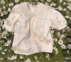 cottagecore blouse fairycore top mori top vintage blouse top cottagecore blouse top 1970s 1940s 1950s top blouse EDWARDIAN BLOUSE