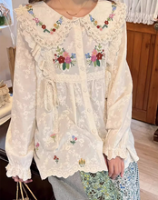 Load image into Gallery viewer, vintage shirt blouse victorian top edwardian blouse cottagecore fairycore dress edwardian blouse edwardian outifit 1900s outfit vintage top vintage fashion
