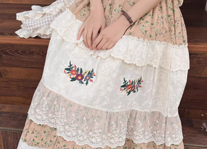 Cottagecore Embroidery Floral Skirt