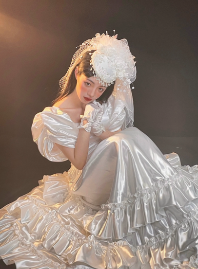 Vintage Remake Puff Sleeves Wedding Gown Dress I Retro Fairy Vintage Remake Puff Sleeves Wedding Gown Dress I Retro Fairy