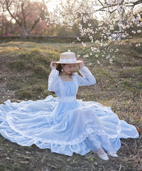Gunne Sax Remake Blue Prairie Dress