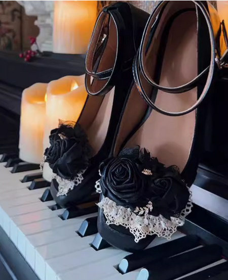 Vintage Rose Decor Mary Jane Shoes