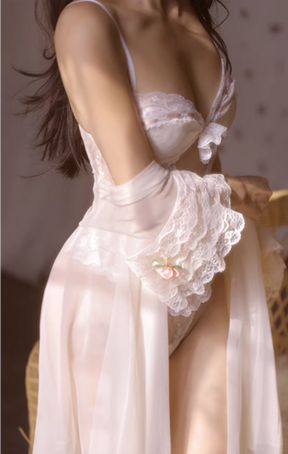 Vintage 30s Lace Trim Bodysuit Lingerie