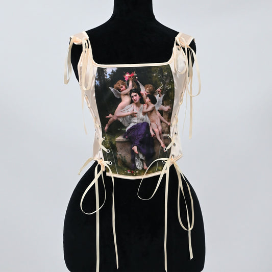 Vintage Remake Oil Painting Print Corset