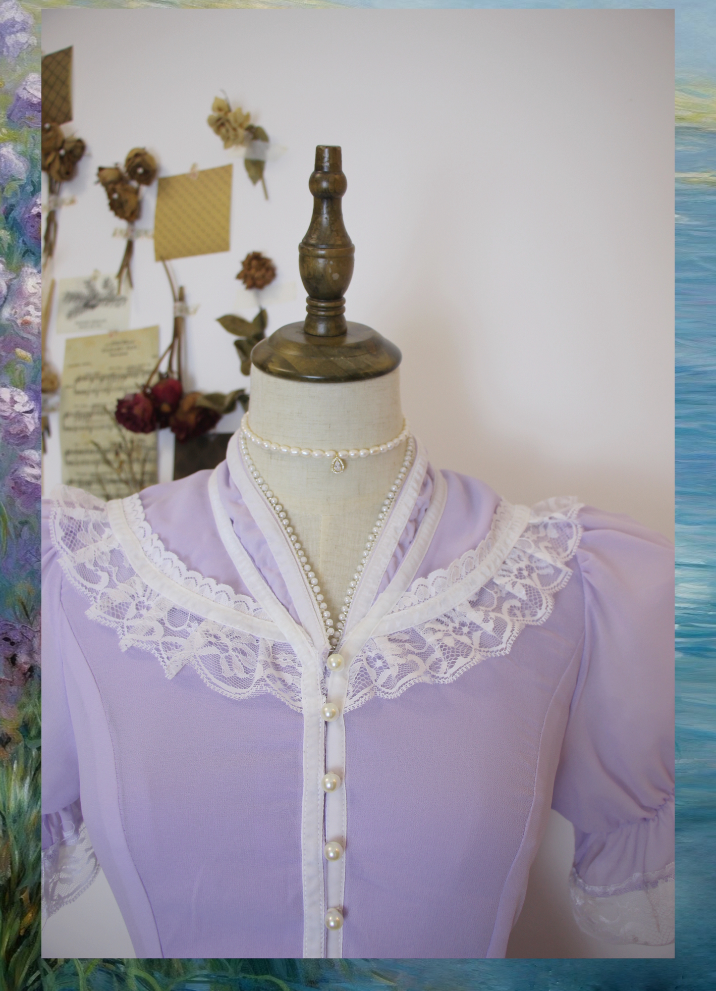 Vintage 70s Gunne sax Style V Neck Puff Sleeves Dress