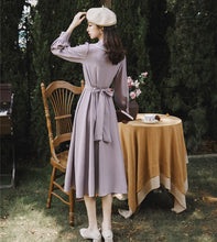 Load image into Gallery viewer, Retro 50s V Neck A-Line Dress
