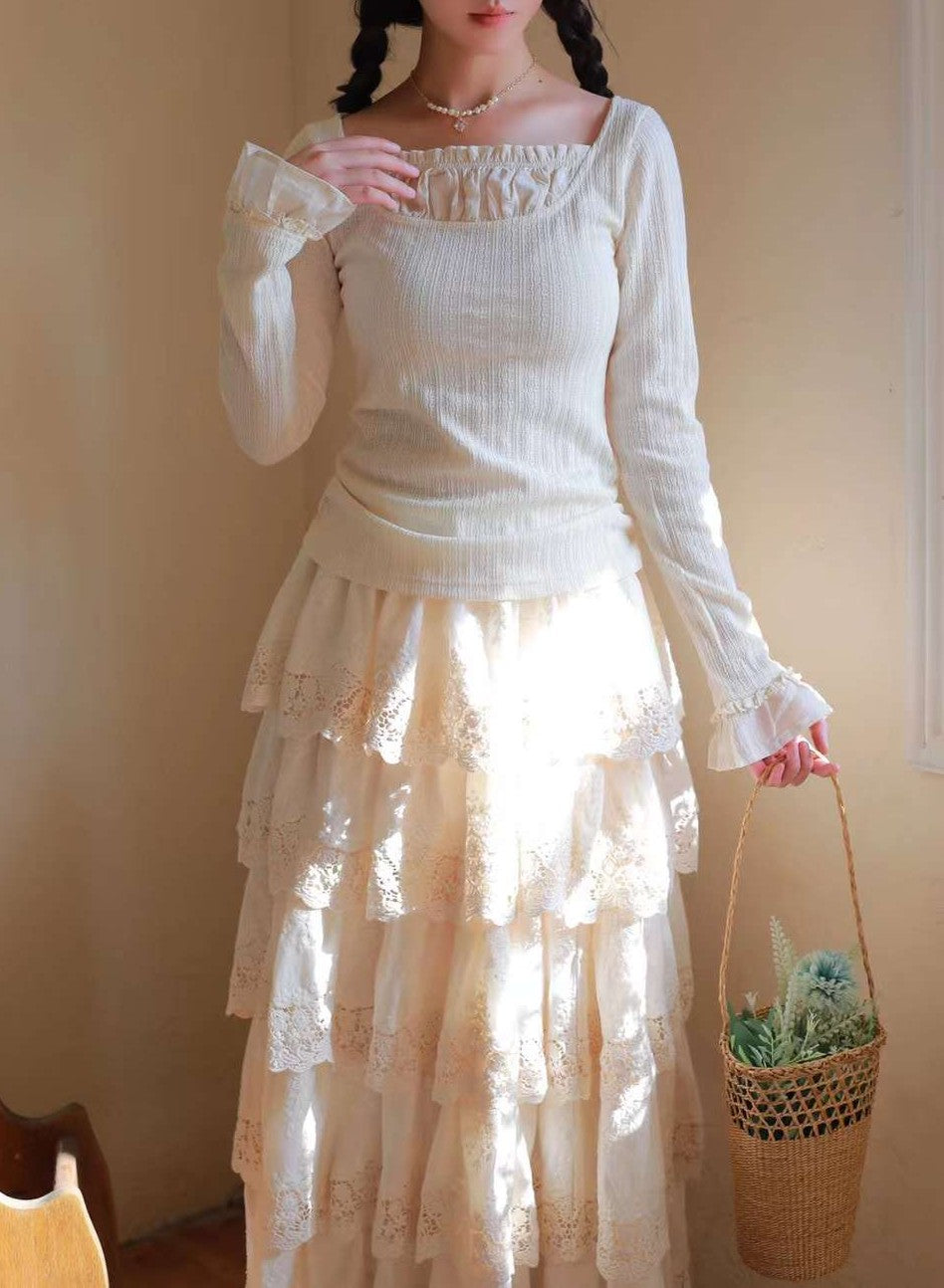 vintage blouse skirt cottagecore blouse skirt fairycore outfit