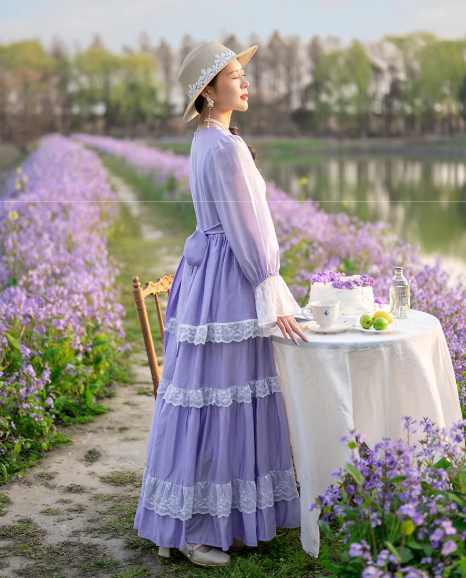 purple gunne sax dress 70's Gunne Sax Boysenberry Purple Floral Midi Dress Sz S