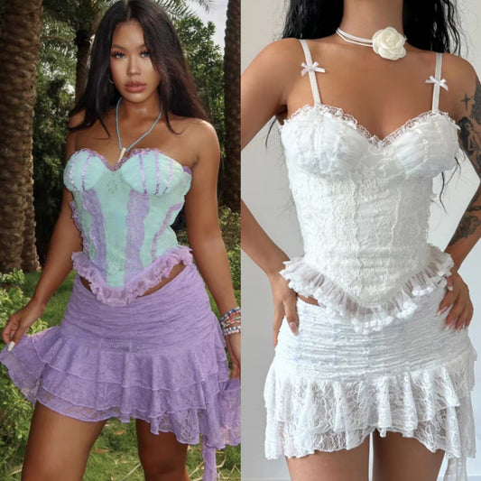 Handmade Coqette Lace Corset & Skirt [Ricchie]