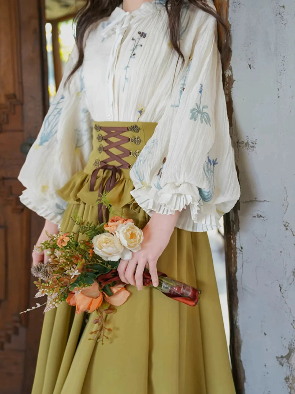 fairycore skirt top fairycore outfit cottagecore outfit vintage dress retro fashion 