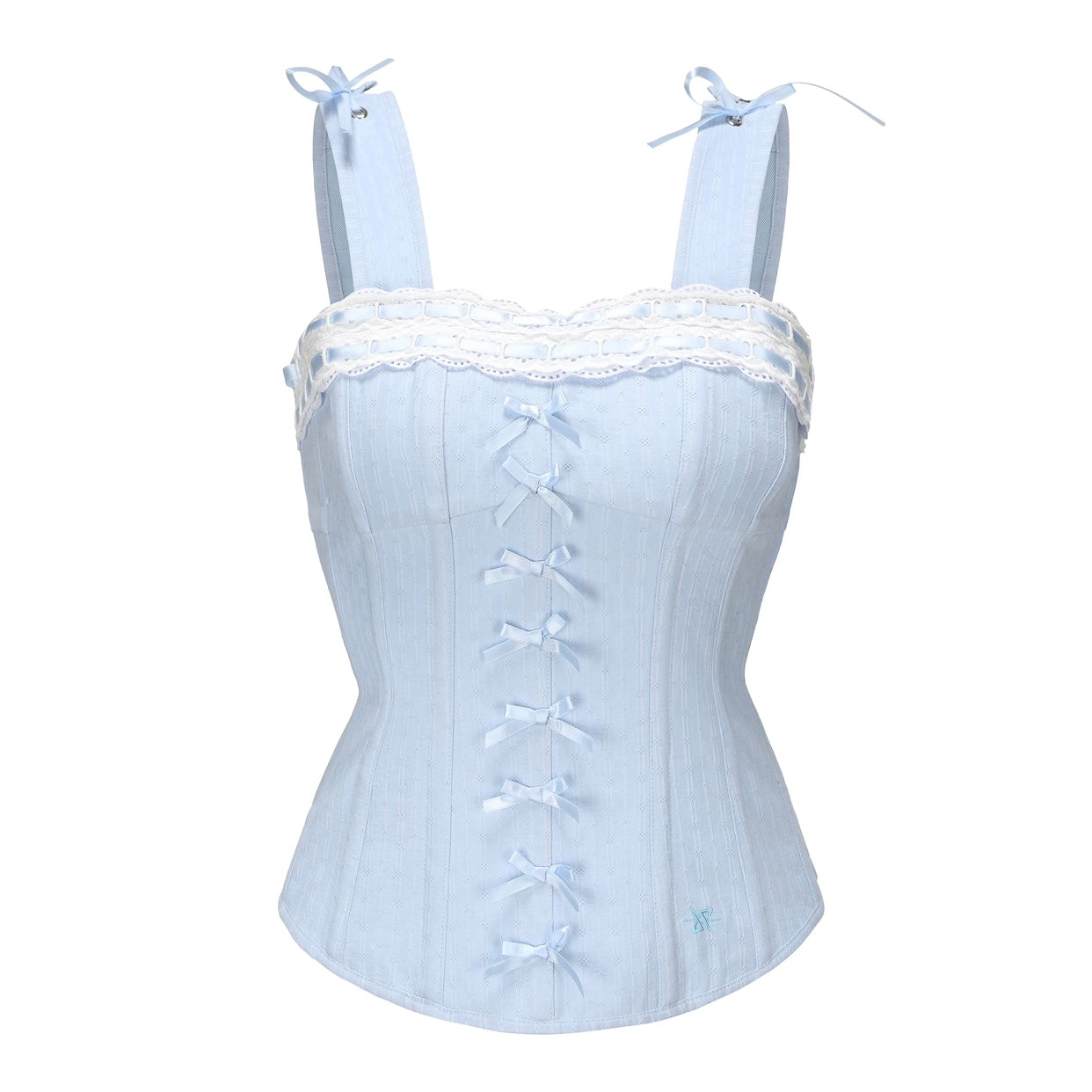 [Ricchie] Handmade Vintage Remake Pastel Lace up Corset