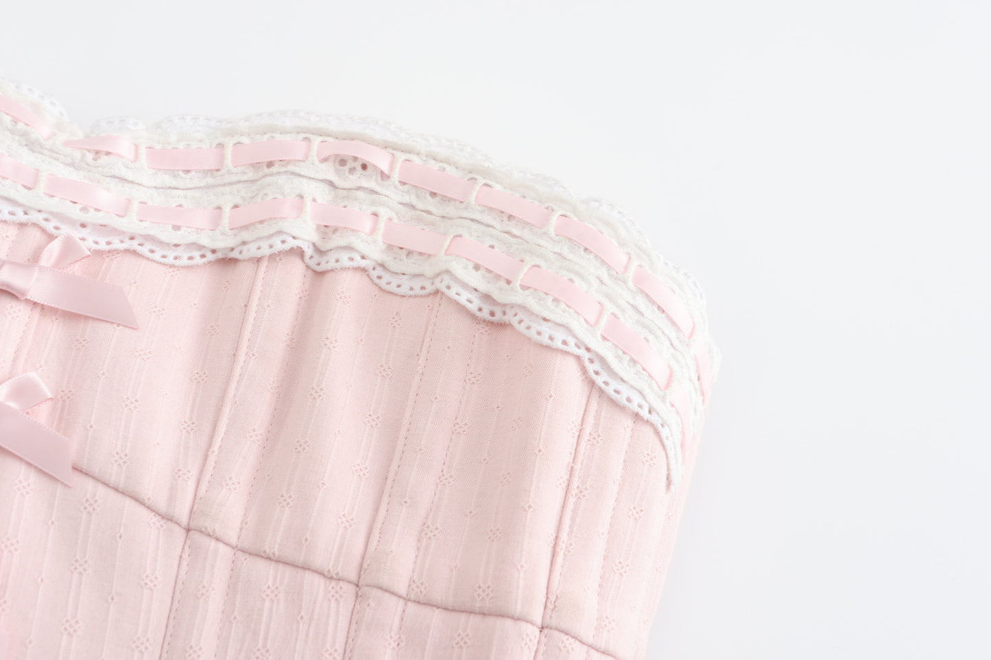 [Ricchie] Handmade Vintage Remake Pastel Lace up Corset