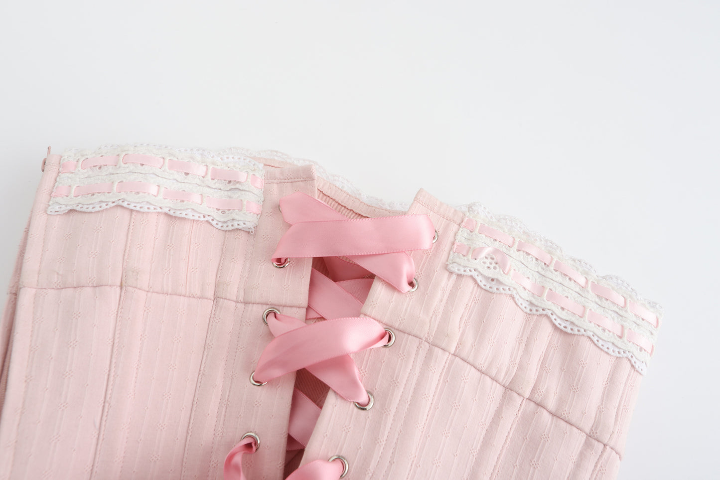 [Ricchie] Handmade Vintage Remake Pastel Lace up Corset
