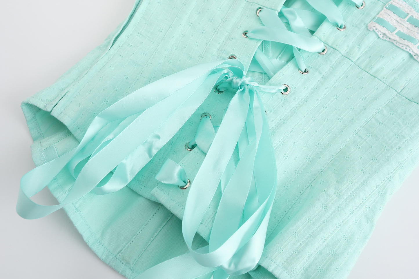[Ricchie] Handmade Vintage Remake Pastel Lace up Corset