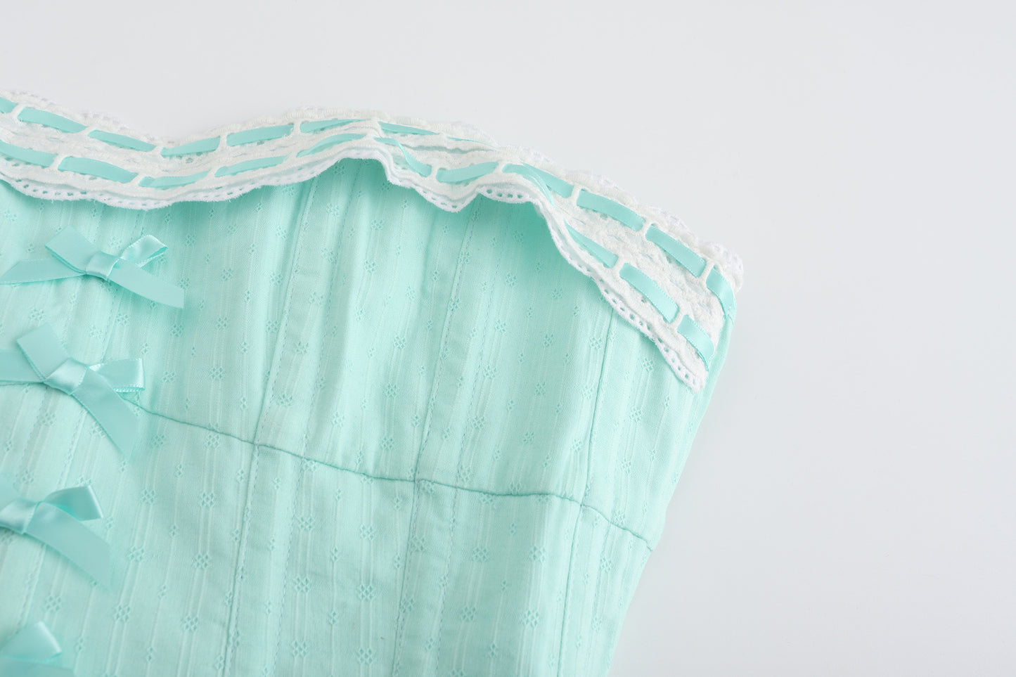 [Ricchie] Handmade Vintage Remake Pastel Lace up Corset