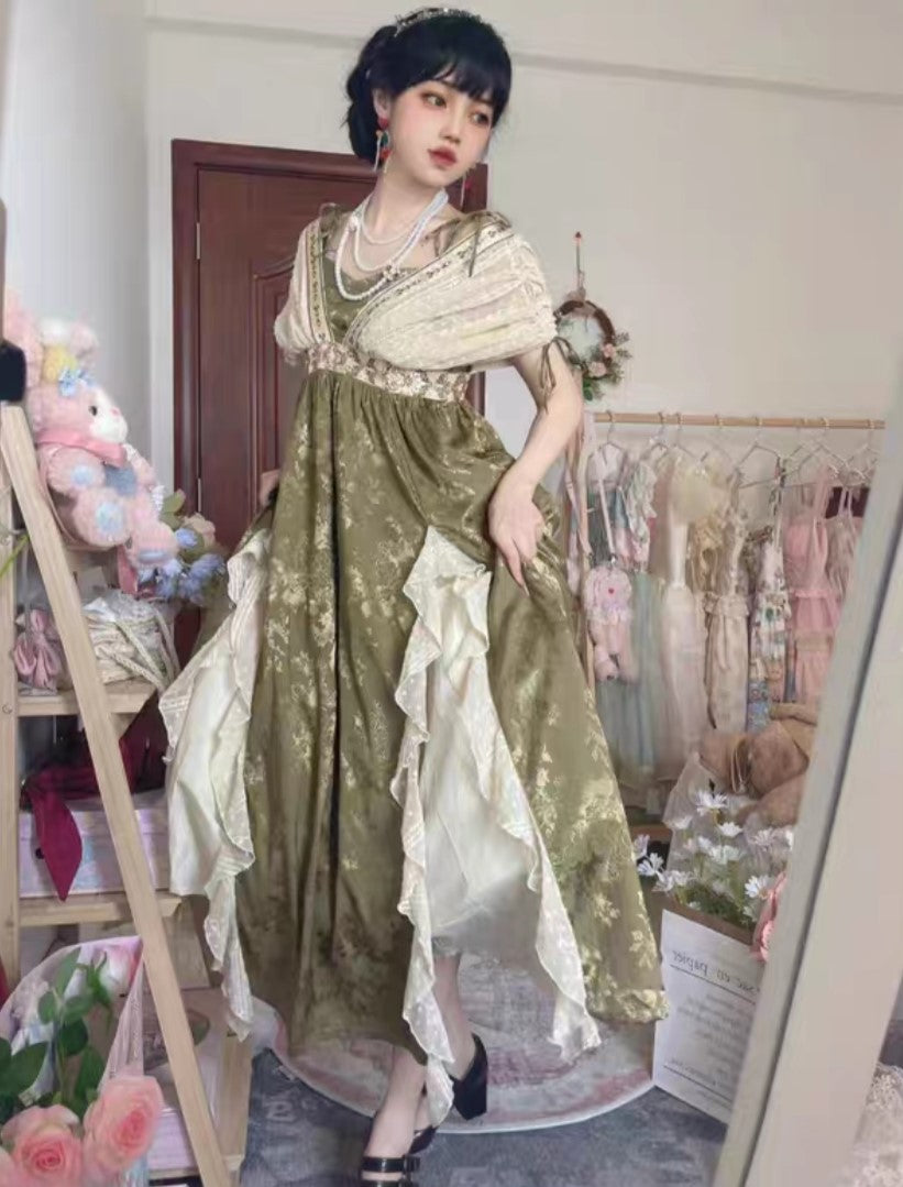 Royalcore Regency Style Princess Dress Green / M I Retro Fairy Royalcore Regency Style Princess Dress Green / M I Retro Fairy