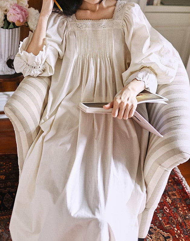 white linen night dress Kareena Nightgown - Linen