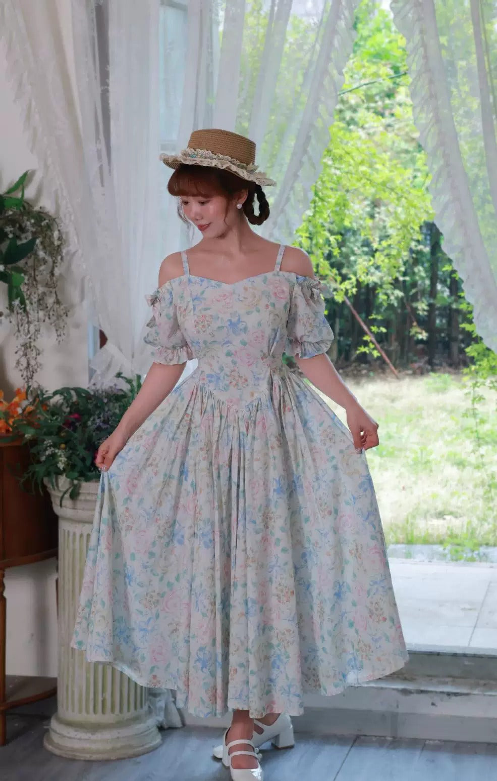 Laura Ashley Style Retro Floral Swing Dress