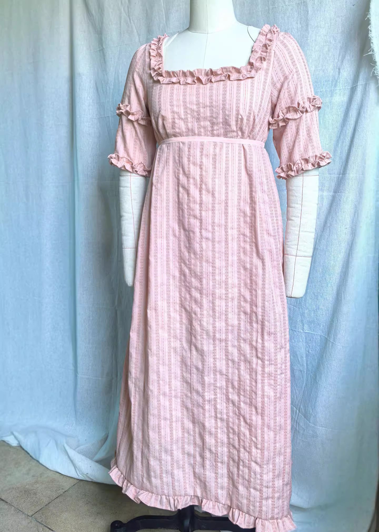 Custom Made Regency Reproduction Dress Customize Size / Blue