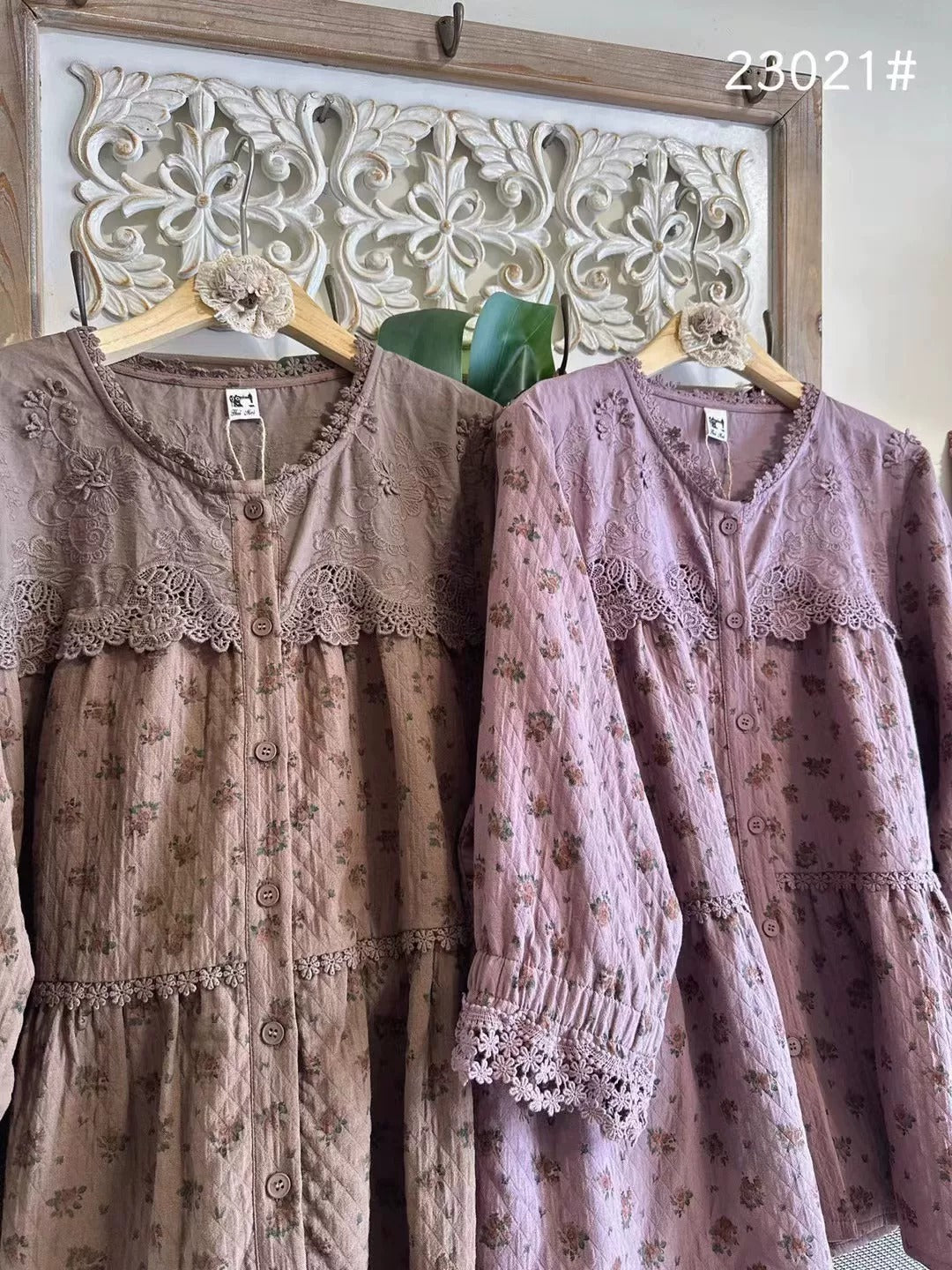 Mori Kei Floral Cotton Blouse