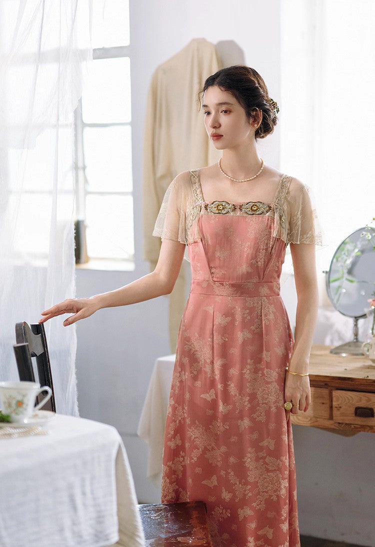 Royalcore Butterfly Sleeves Dress