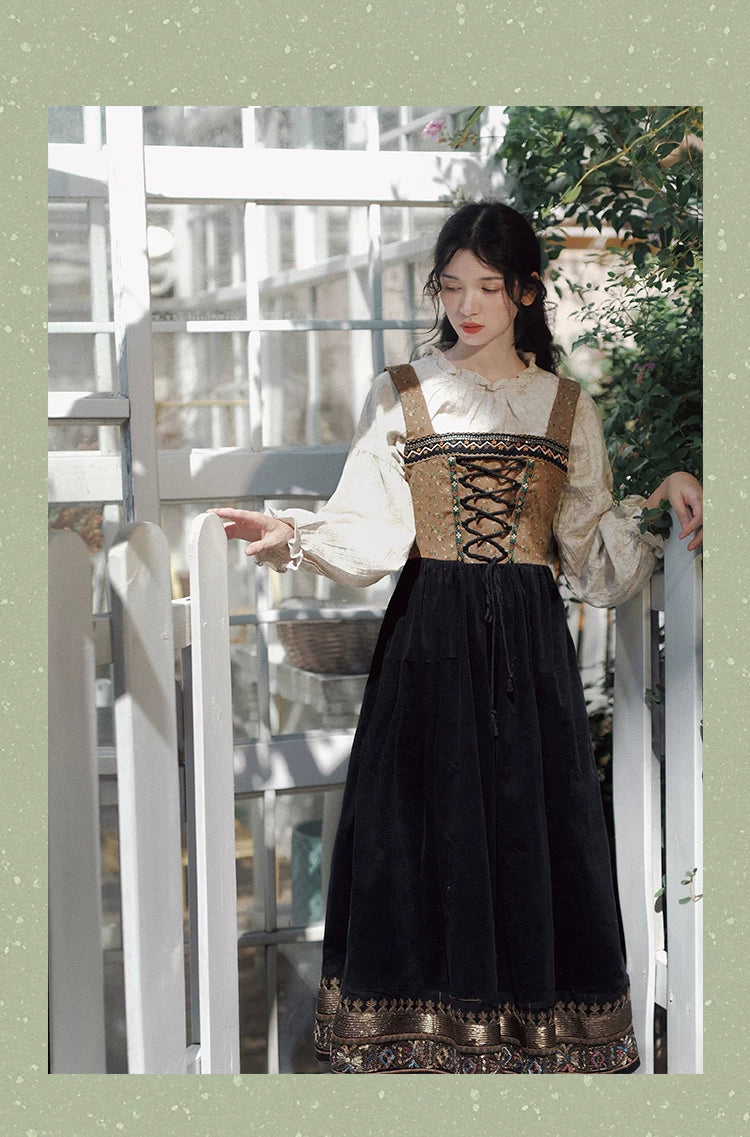 Bavarian Style Cottagecore Pinafore Dress M I Retro Fairy Bavarian Style Cottagecore Pinafore Dress M I Retro Fairy
