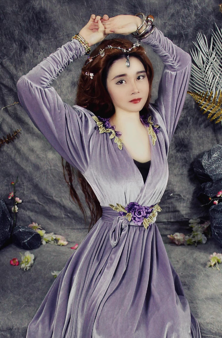 Fairycore V Neck Embroidery Nymph Dress – Retro Fairy Fairycore V Neck Embroidery Nymph Dress – Retro Fairy